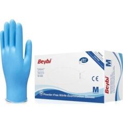 Beybi Pudrasız Mavi Nitril Eldiven