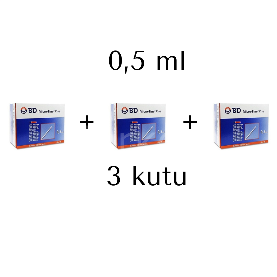 BD 0,5ml İnsülin (Botoks) Enjektörü 3x100'lü kutu
