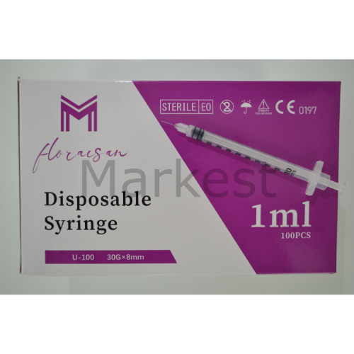 Floraison 1ml İnsülin (Botox) Enjektörü 30G 8MM 100'lü kutu