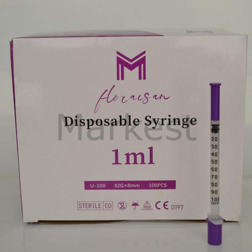 Floraison 1ml İnsülin (Botoks) Enjektörü 32G 8MM 100'lü kutu
