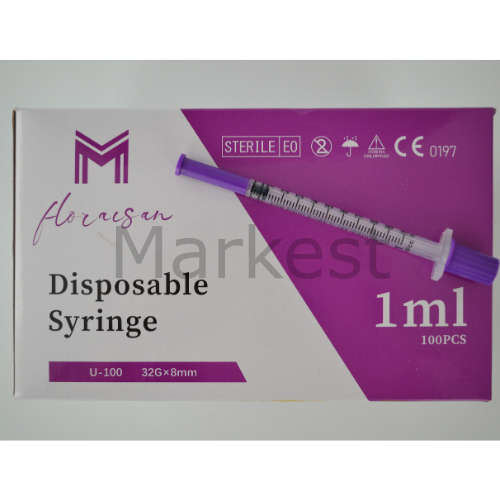 Floraison 1ml İnsülin (Botox) Enjektörü 32G 8MM 100'lü kutu