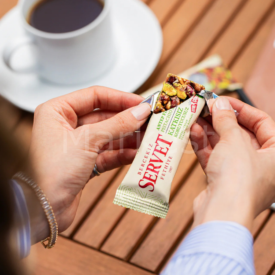 Servet Şeker İlavesiz Antep Fıstığı Krokan Bar 20g