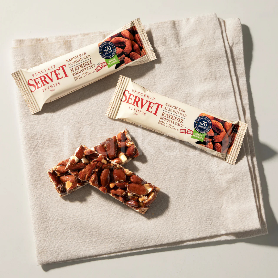 Servet Şeker İlavesiz Badem Krokan Bar 20g