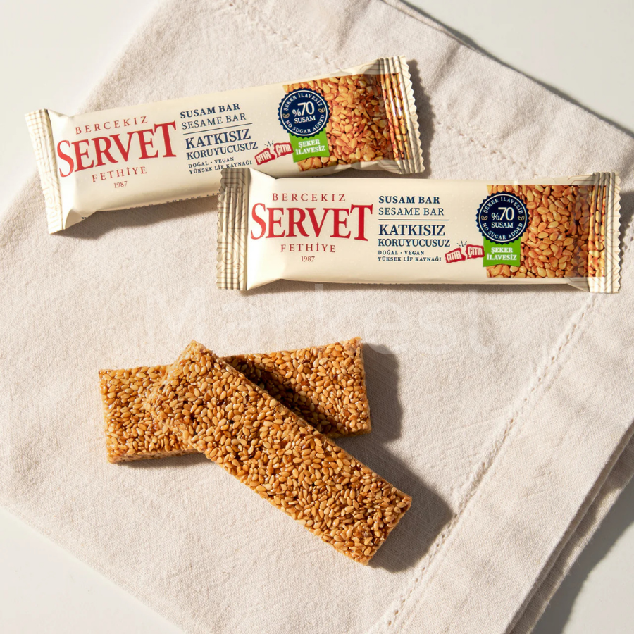 Servet Şeker İlavesiz Susam Krokan Bar 20g