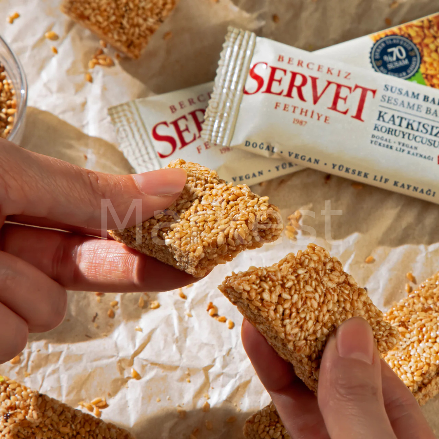 Servet Şeker İlavesiz Susam Krokan Bar 20g